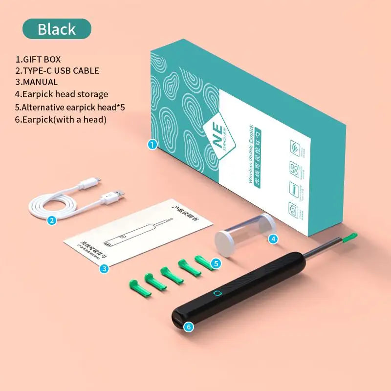 HD Intelligent Visual Luminous Ear Spoon Visual Ear Collecting Endoscope Set Smart Visual Ear Cleaner Wax Removal Tool