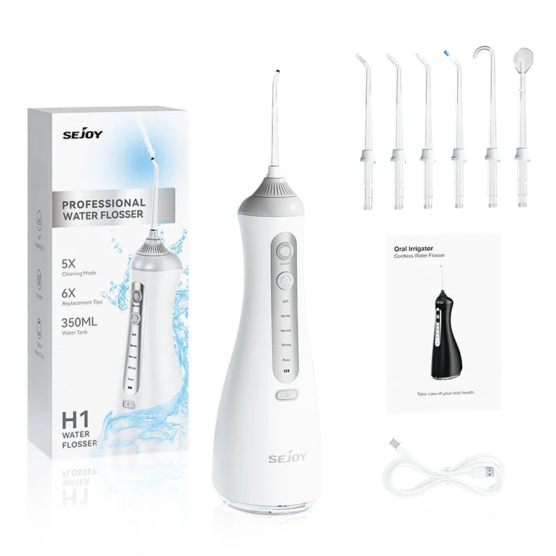 Sejoy Water Flosser Teeth Picks 6 Jets 6 Modes Portable Cordless Water Floss for Teeth Cleaner Oral Picks
