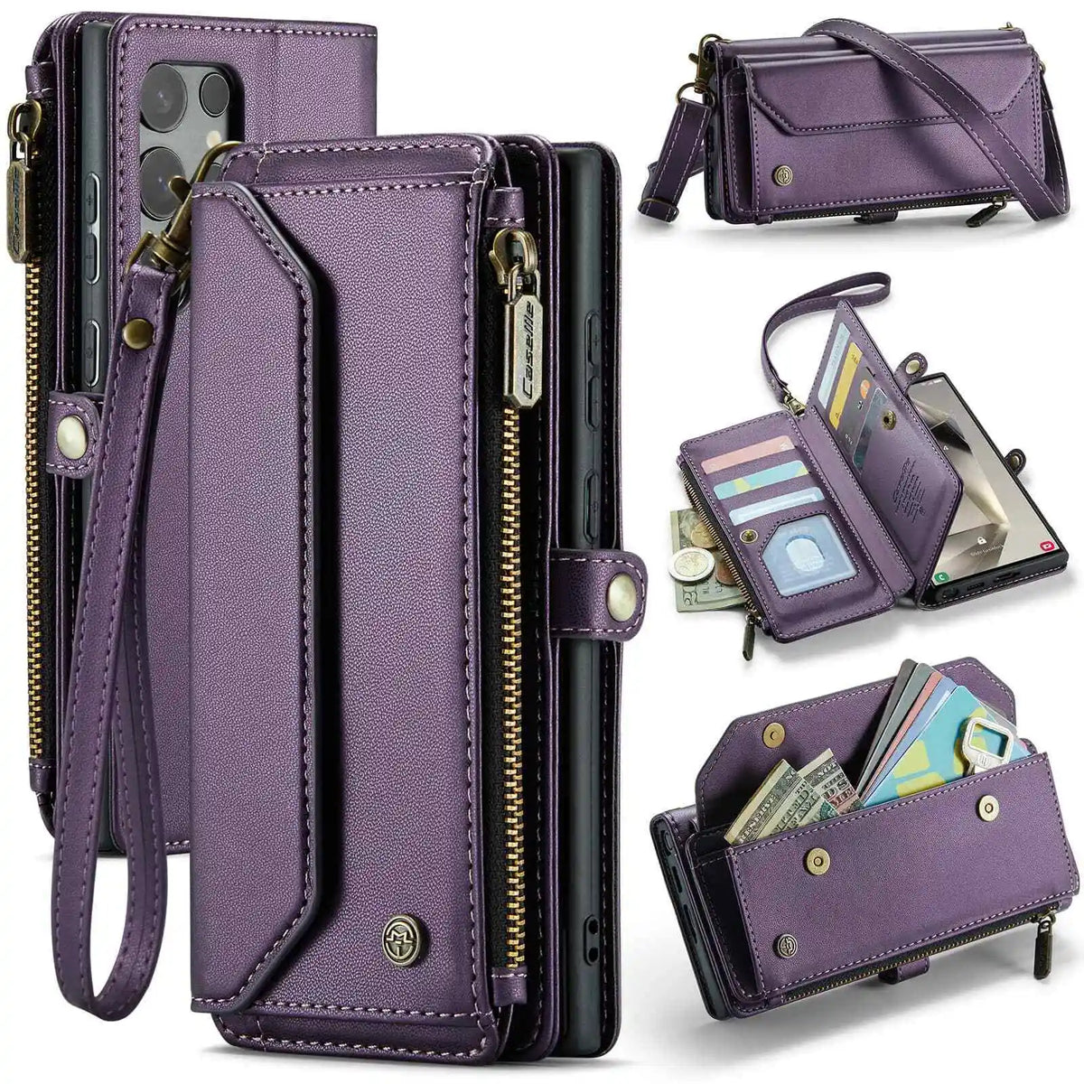 Crossbody for Samsung Galaxy S24 S23 Ultra S22 S21 S20 Case Wallet Card Holder