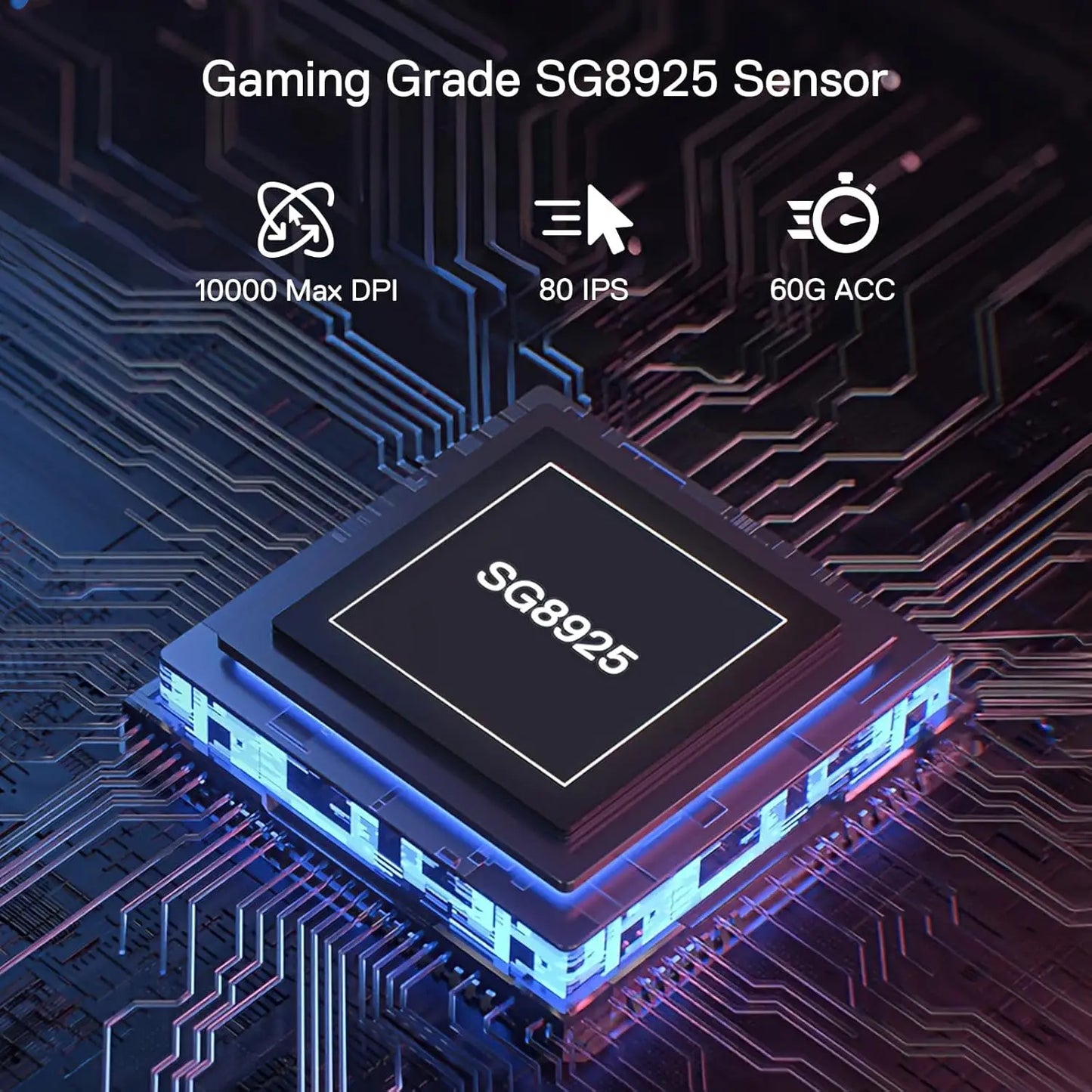 Redragon M656 MAX 3-Mode Wireless Gaming Mouse 10000 DPI Rechargeable Gaming Mice   5 DPI Levels, 7 Macro Buttons, RGB Backlight