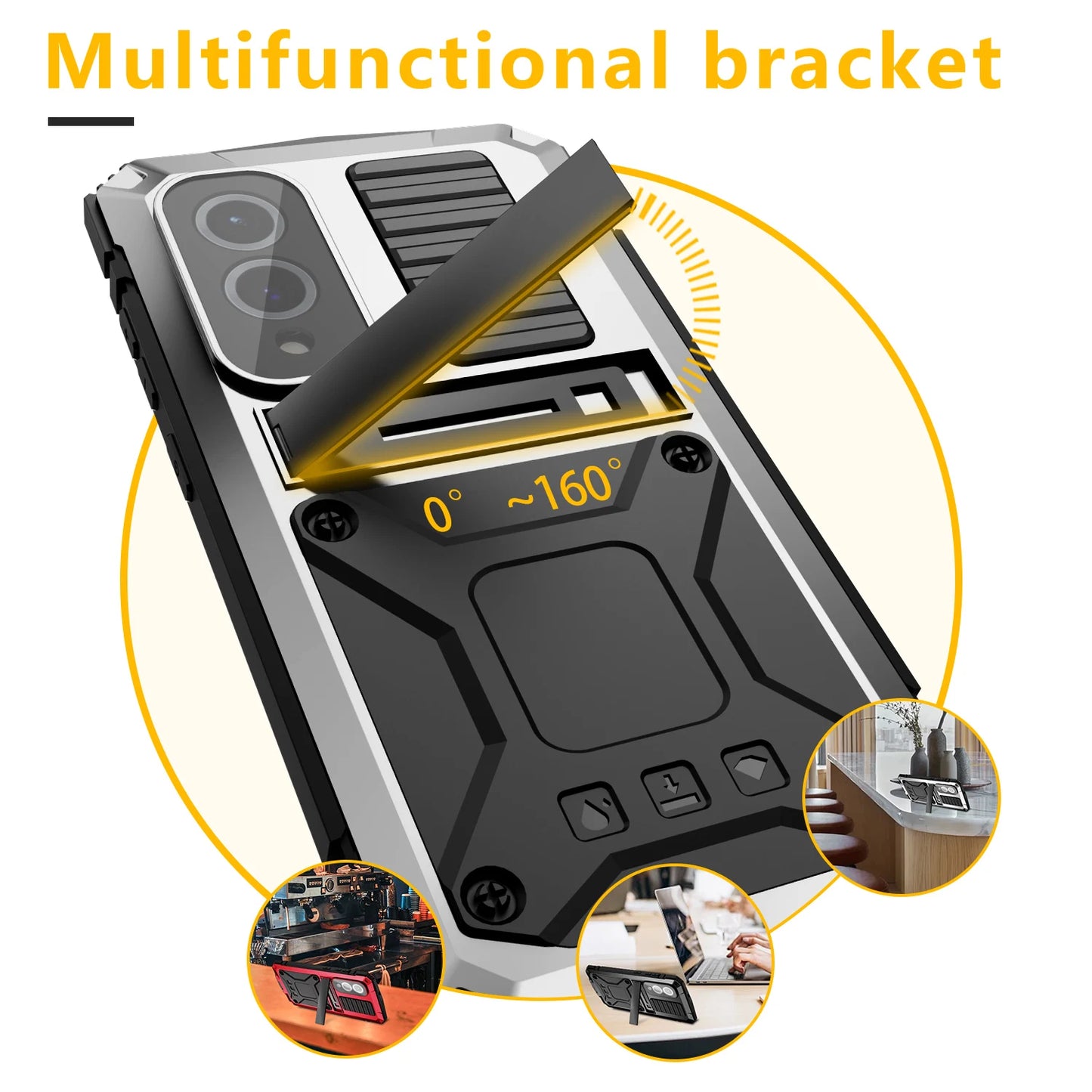 Rugged Case For Samsung S25Edge S24+ S23 Plus S25 Ultra Aluminum Metal Shockproof Heavy Duty Cover Screen Protector