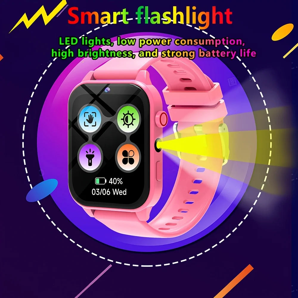 Kids Smart Watch, Multiple Puzzle Games, HD Camera, Flashlight, Alarm Clock, Timer, Sleep Monitoring, Suitable for Boys and Girls Aged 3-8, Best Gift for Christmas and Birthdays