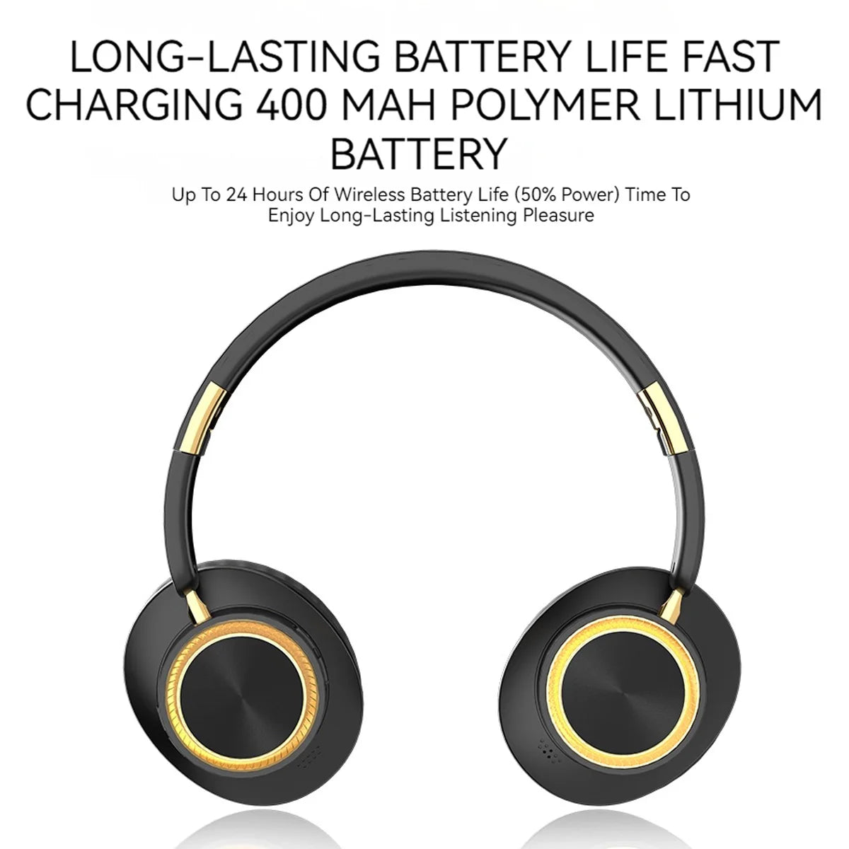 Foldable Bluetooth Headphones Wireless Gaming Headset Bluetooth 5.3 Over Ear HiFi Heavy Bass Stereo Sound Deep Bass Extended Battery Life Comfortable Over Ear Fit Built-in Mic For PC Phone Laptop Portable Travel Earphones Wit