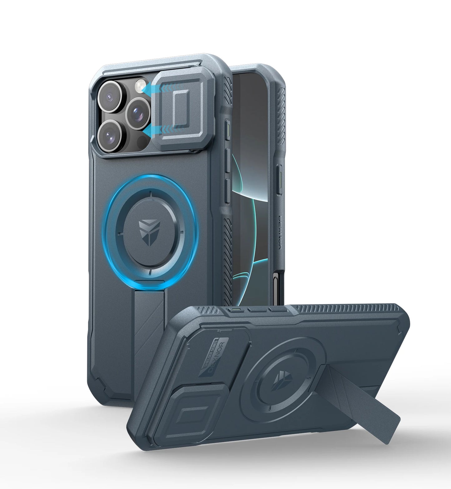 For iPhone 16 Pro Max  Case with Slide Camera Cover & Adjustable Kickstand Rugged Shockproof Protective Heavy-Duty Bumper Cases
