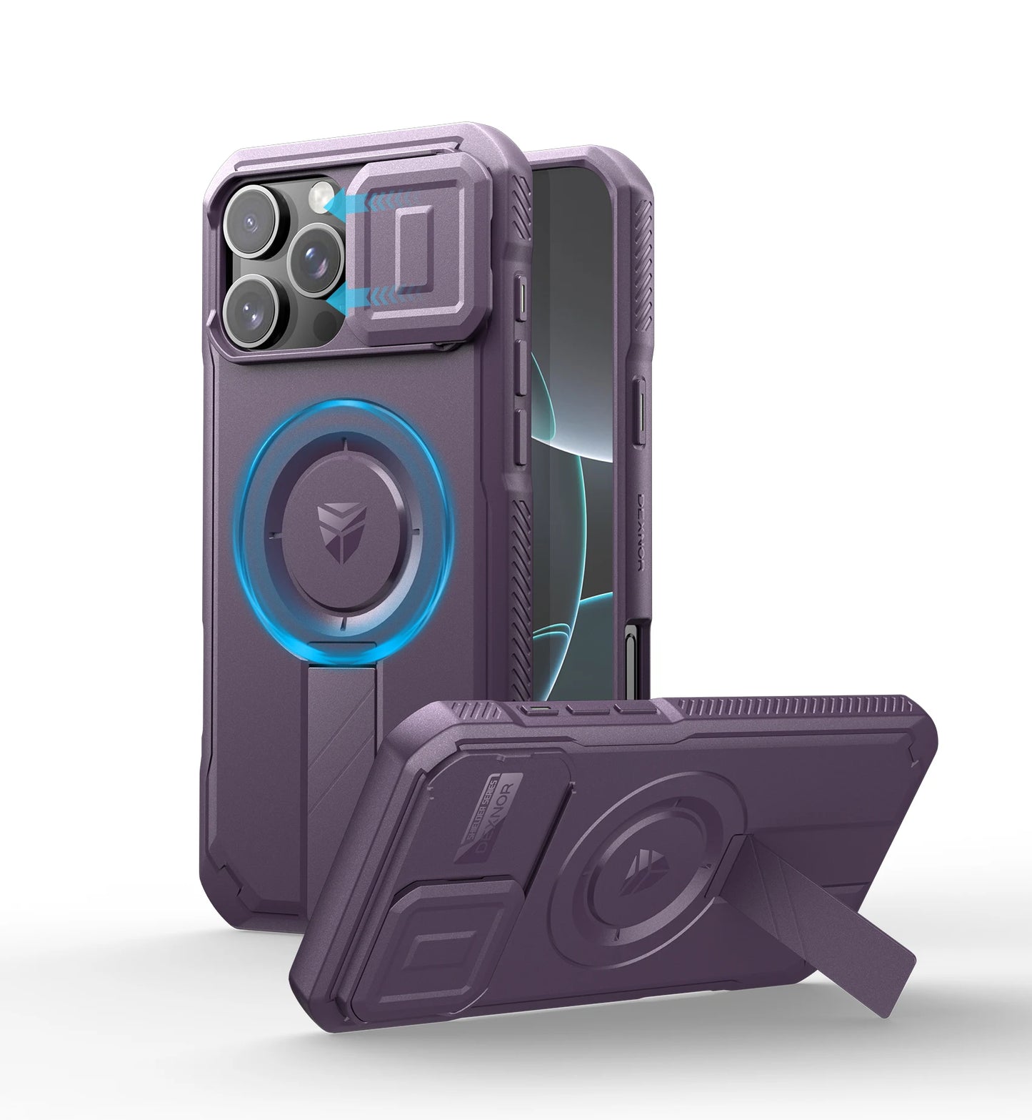 For iPhone 16 Pro Max  Case with Slide Camera Cover & Adjustable Kickstand Rugged Shockproof Protective Heavy-Duty Bumper Cases