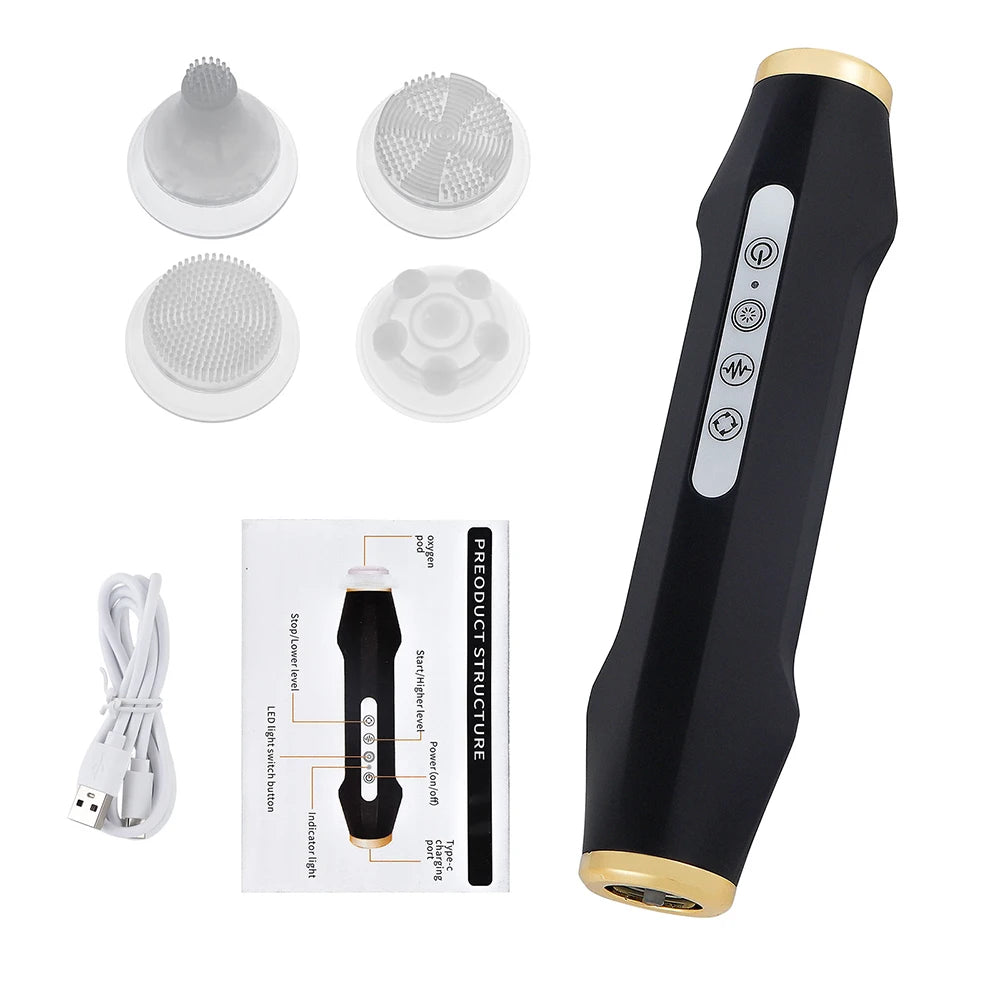 7 Colors LED Oxygen Bubble Pen Facial Massager Portable CO2 Beauty Machine Skin Rejuvenation Hydration Pore Cleaning Tool