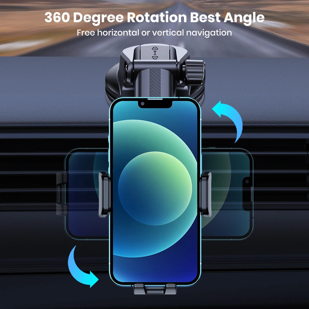 TOPK Car Phone Mount, Universal Dashboard & Windshield Holder, Compatible with iPhone 15 14 13 12 Pro Max, Samsung S24 Ultra