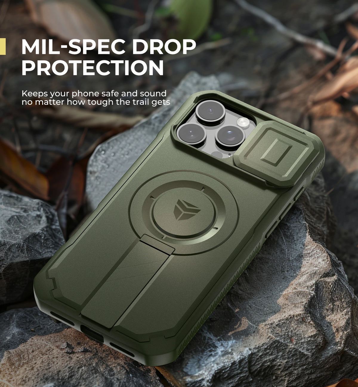 For iPhone 16 Pro Max  Case with Slide Camera Cover & Adjustable Kickstand Rugged Shockproof Protective Heavy-Duty Bumper Cases