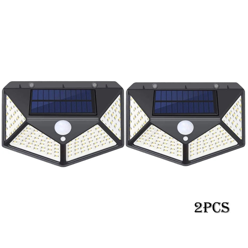 2/4/8/10PCS Solar Light Outdoor 100 LED Wall Lamp PIR Motion Sensor Lamp Waterproof LED Lights For Garden Street Decoration