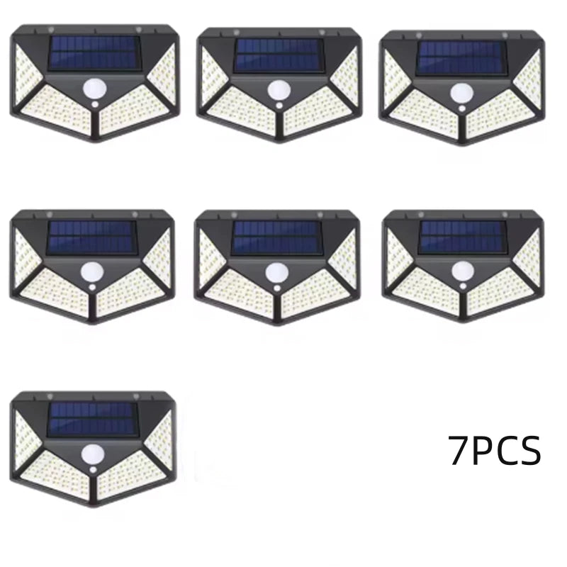 2/4/8/10PCS Solar Light Outdoor 100 LED Wall Lamp PIR Motion Sensor Lamp Waterproof LED Lights For Garden Street Decoration