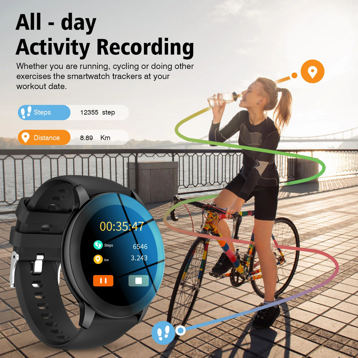 New Smart Watch 2025 Wireless Charging Smartwatch Bluetooth Calls Watches Men Women Fitness Bracelet Custom Watch Face +Box