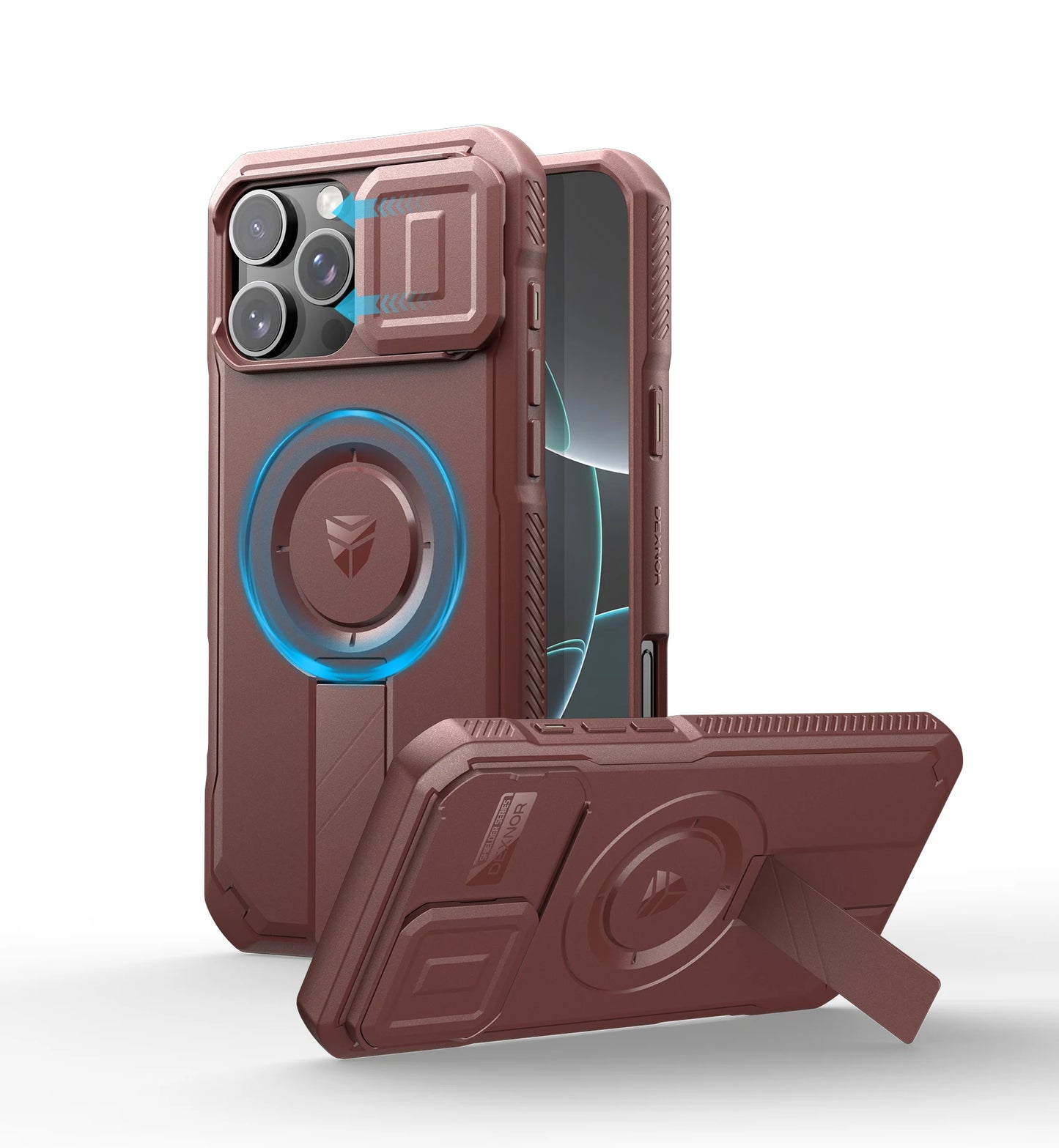 For iPhone 16 Pro Max  Case with Slide Camera Cover & Adjustable Kickstand Rugged Shockproof Protective Heavy-Duty Bumper Cases