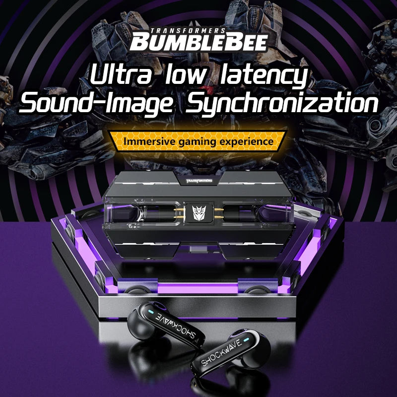 Transformers TF-T01 Gaming Earphones Bluetooth 5.4 ENC Noise Reduction Headphones HD Call Music Earbuds Bumble Bee