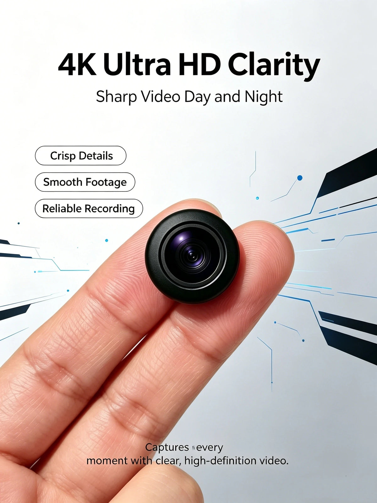 4K Ultra HD Mini Security Camera, WiFi Indoor Home Cam With Magnetic Mount, IR Night Vision, Motion Detection, App Remote View, Battery Powered Wide Angle Cam For Pet Baby Elder Monitoring, SD Card Loop Recording Local Storag
