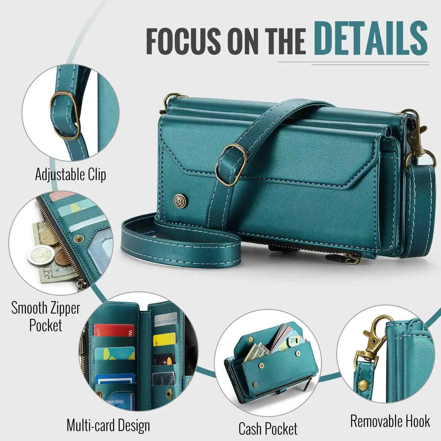 Crossbody for Samsung Galaxy S24 S23 Ultra S22 S21 S20 Case Wallet Card Holder