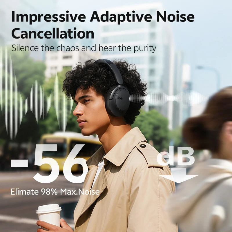H3S Over Ear Headphone Hi-Res LDAC Spatial Sound Headset H3S -56dB Adaptive ANC Wireless Earphone Bluetooth 6.0 102Hrs