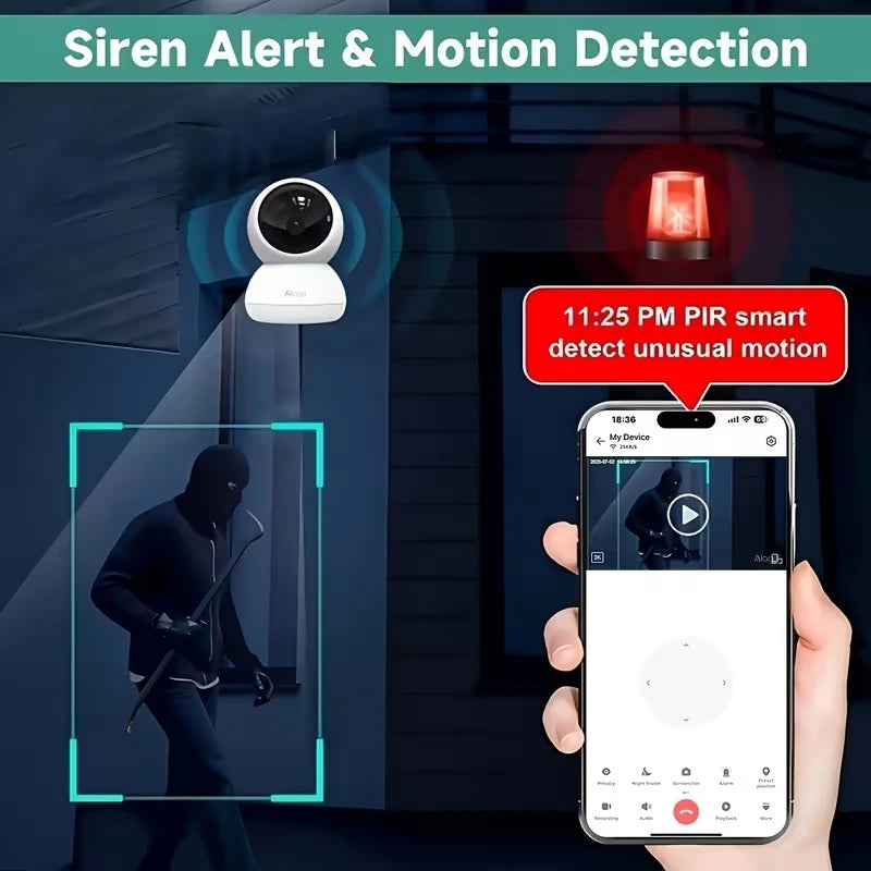 2K Smart Home Security Camera 5G/2.4GHz Wireless WiFi Auto Tracking CCTV Camera 3MP PTZ 2-Way Audio,Night Vision Baby Monitor
