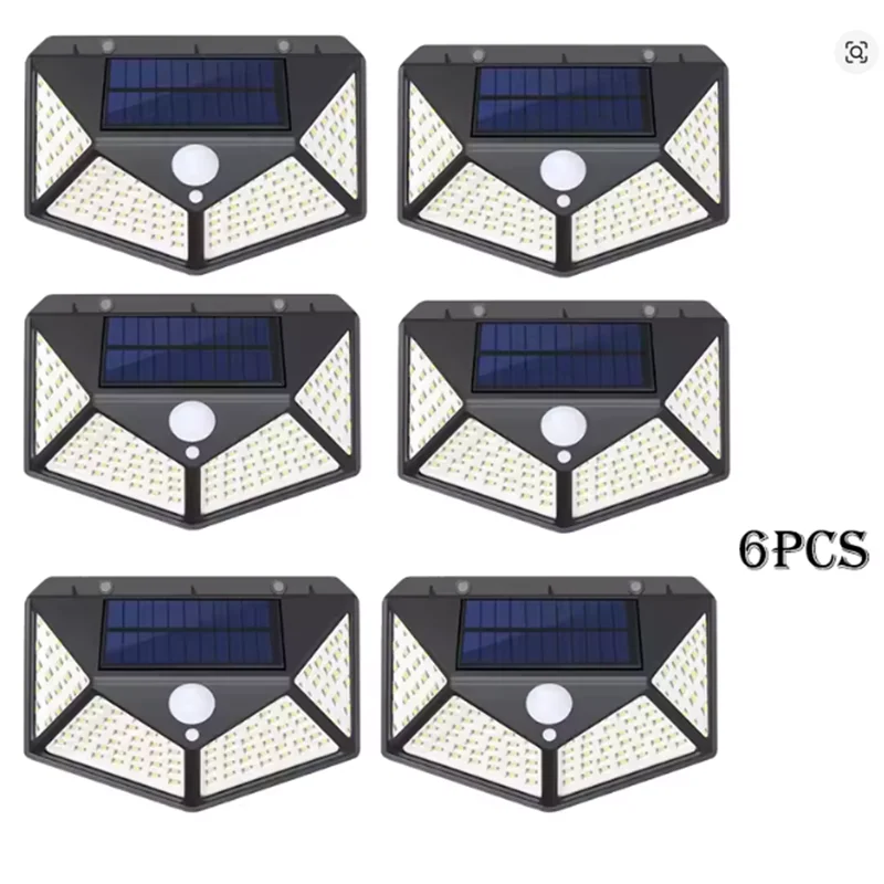 2/4/8/10PCS Solar Light Outdoor 100 LED Wall Lamp PIR Motion Sensor Lamp Waterproof LED Lights For Garden Street Decoration
