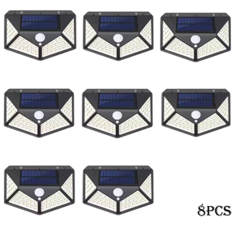 2/4/8/10PCS Solar Light Outdoor 100 LED Wall Lamp PIR Motion Sensor Lamp Waterproof LED Lights For Garden Street Decoration