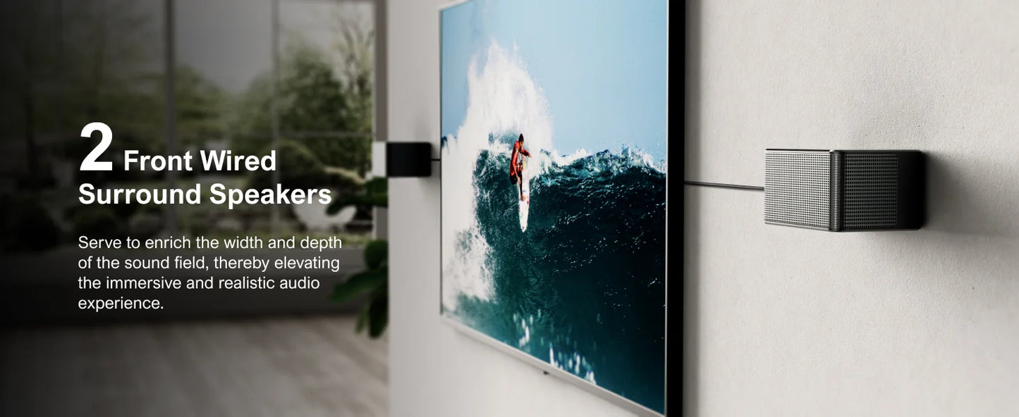 Surround Sound System Sound bar for TV with Dolby Atmos&APP Control, Home Cinema Bluetooth Speaker with Subwoofer