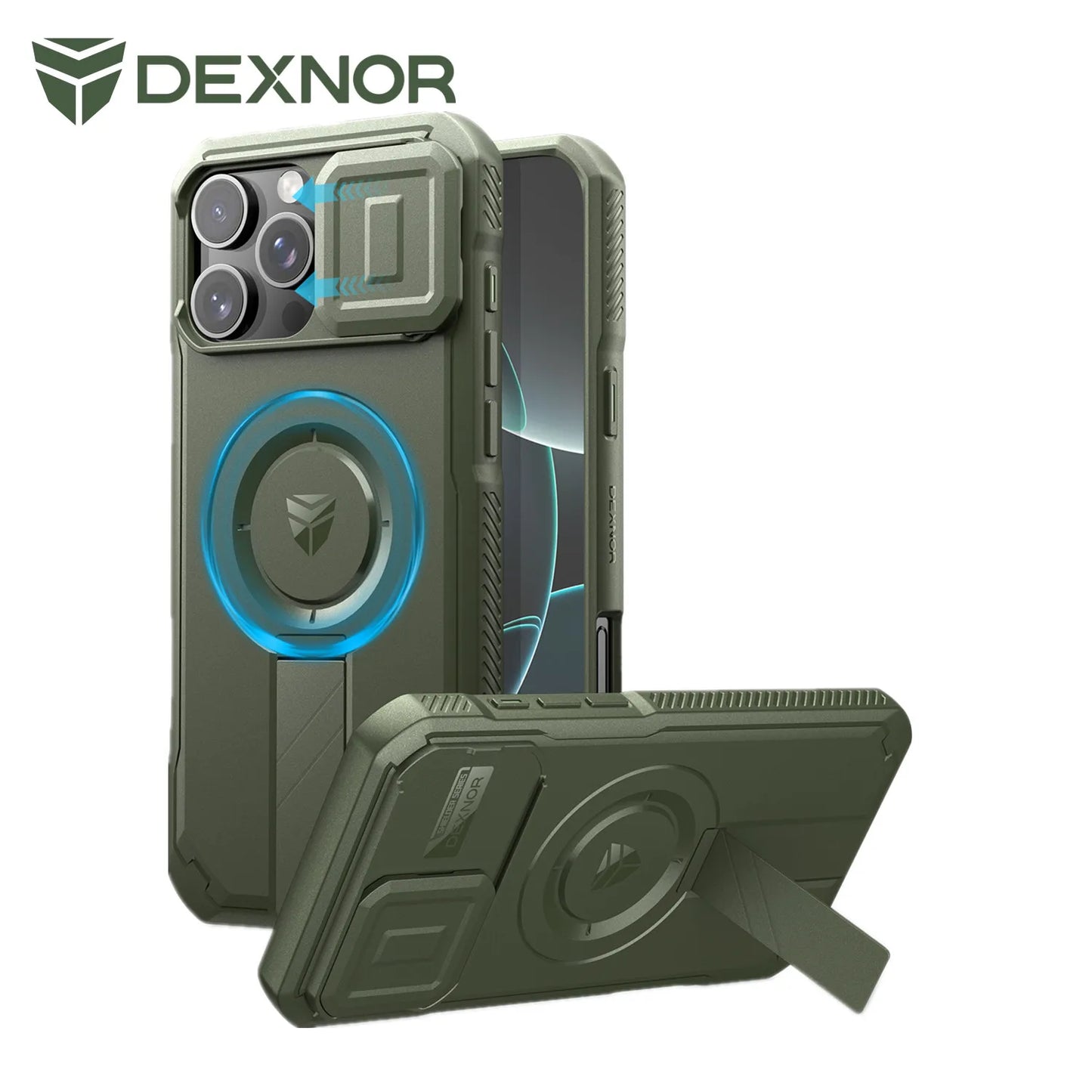 For iPhone 16 Pro Max  Case with Slide Camera Cover & Adjustable Kickstand Rugged Shockproof Protective Heavy-Duty Bumper Cases