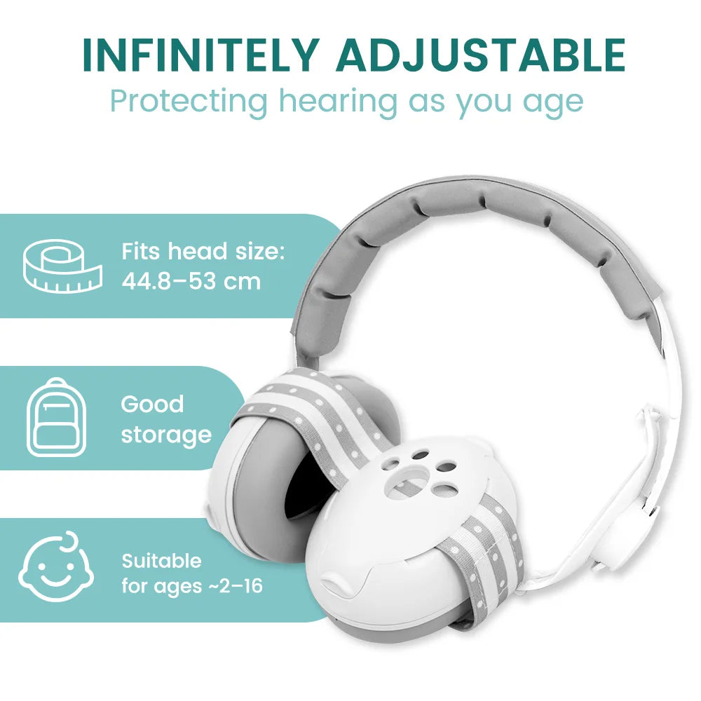 Baby Ear Protection Noise Cancelling Headphones for Babies, 2-in-1 Baby Ear Protection, Baby Travel Essentials for Outdoor