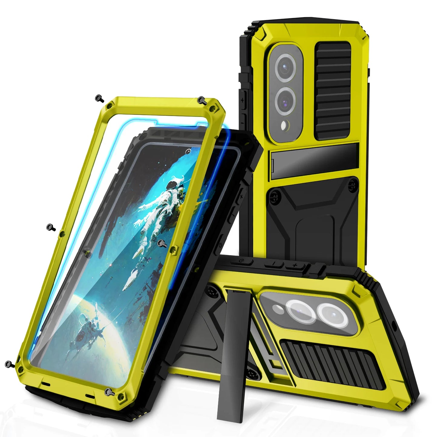 Rugged Case For Samsung S25Edge S24+ S23 Plus S25 Ultra Aluminum Metal Shockproof Heavy Duty Cover Screen Protector
