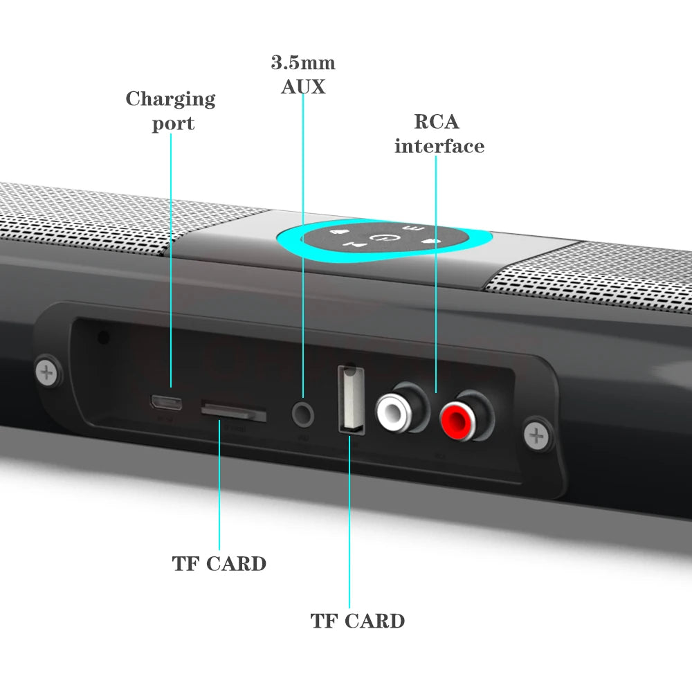 Wireless Soundbar Bluetooth Sound Bar Music System Super Powerful Speaker Wired Surround Stereo Home Theater TV Caixinha De Som