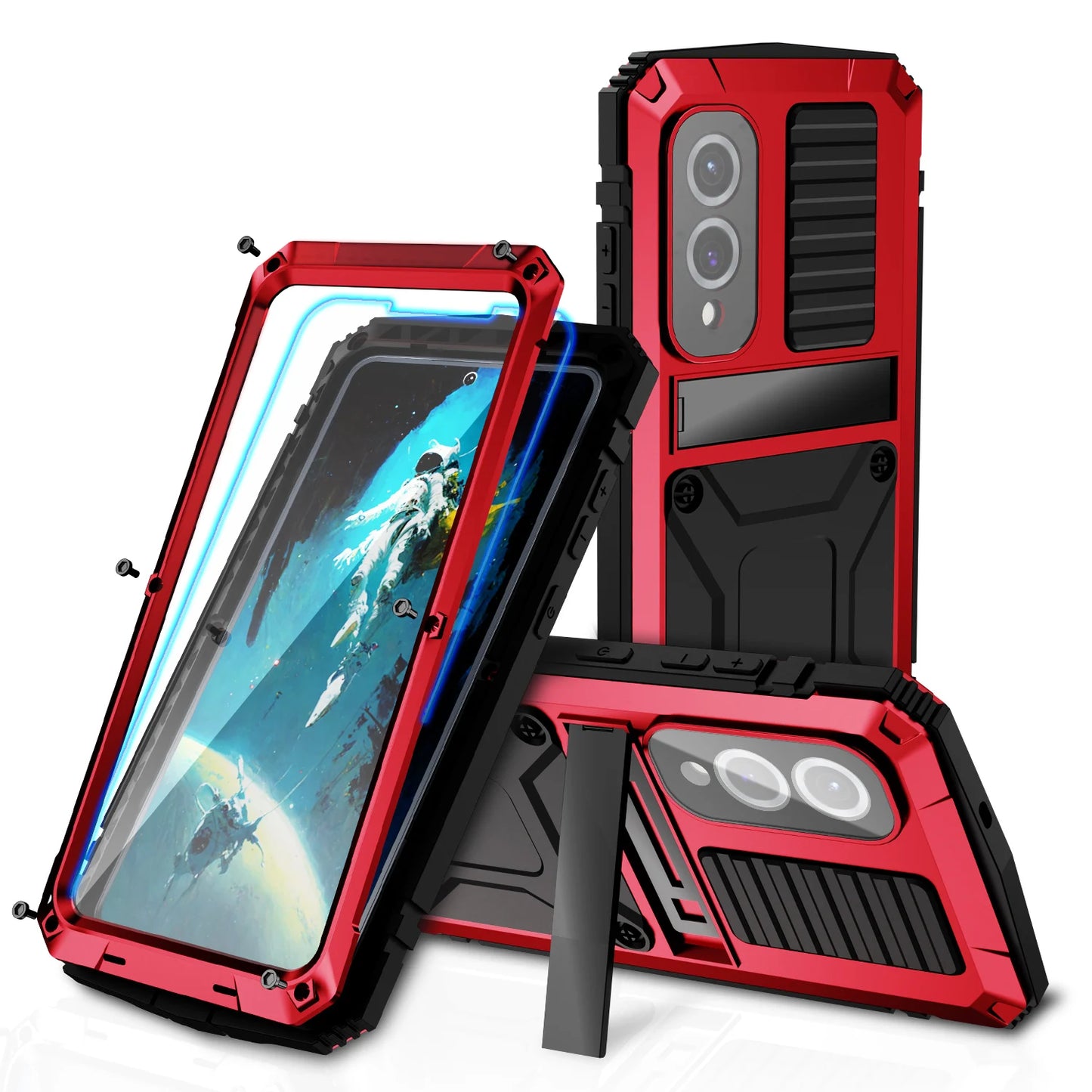 Rugged Case For Samsung S25Edge S24+ S23 Plus S25 Ultra Aluminum Metal Shockproof Heavy Duty Cover Screen Protector
