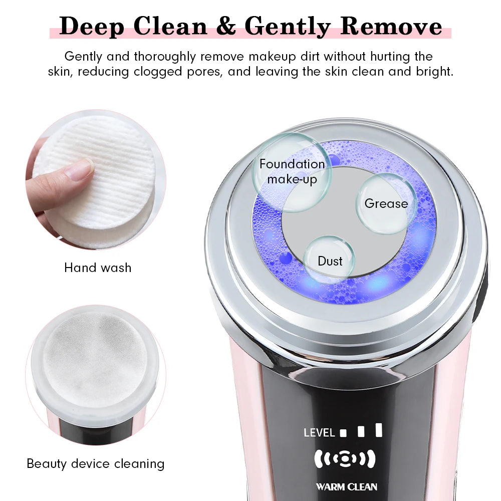 4 in1 Facial Massager Red Blue Light Therapy Vibration Skin Tightening Face Lifting Anti Wrinkle Beauty Device Skin Care Tool