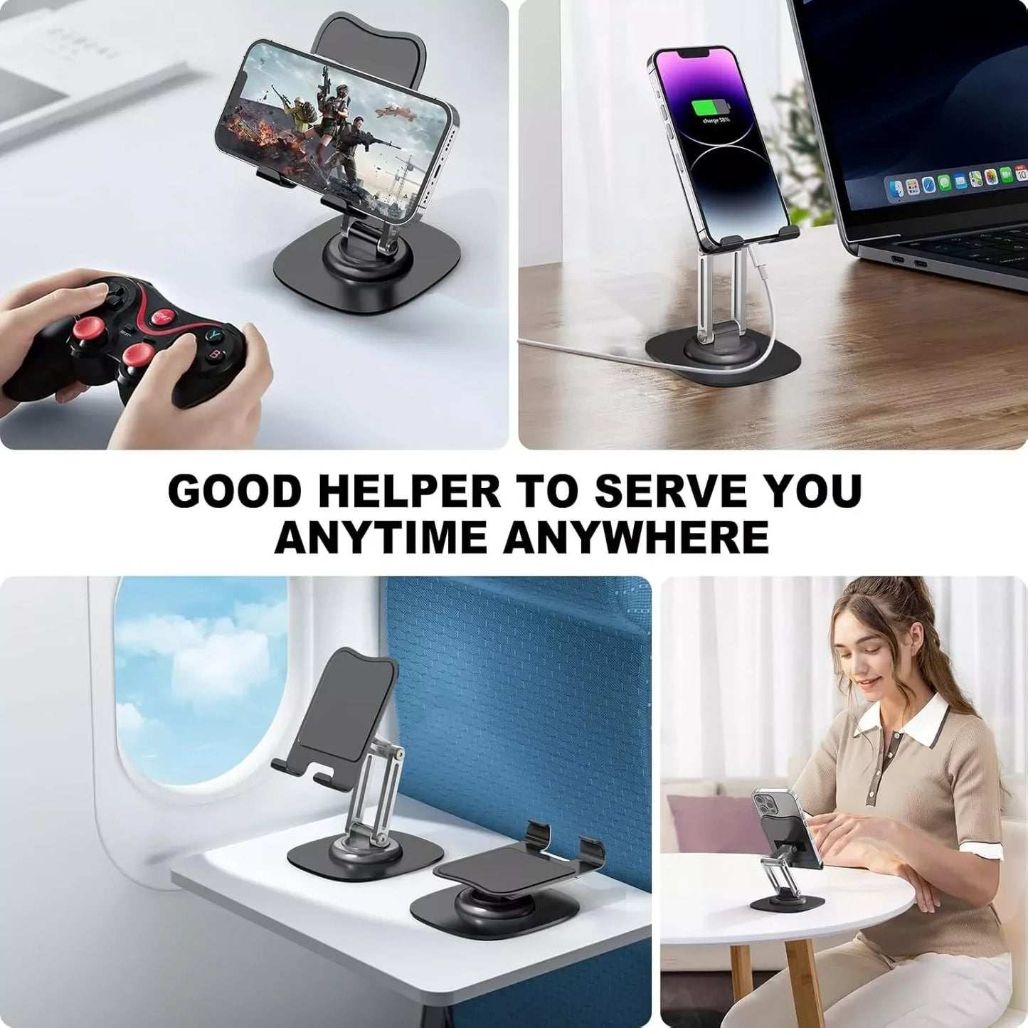 Multi-Function Folding Lift blet Desktop StandLazy Mobile Phone Stand Al Tauminum Mobile Phone  360° Rotating Live Stand