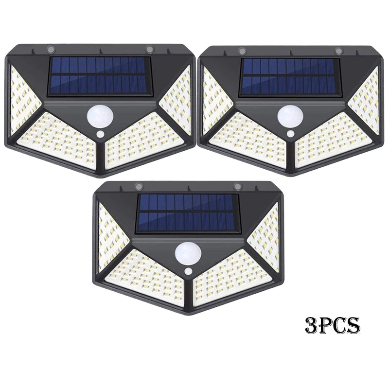 2/4/8/10PCS Solar Light Outdoor 100 LED Wall Lamp PIR Motion Sensor Lamp Waterproof LED Lights For Garden Street Decoration
