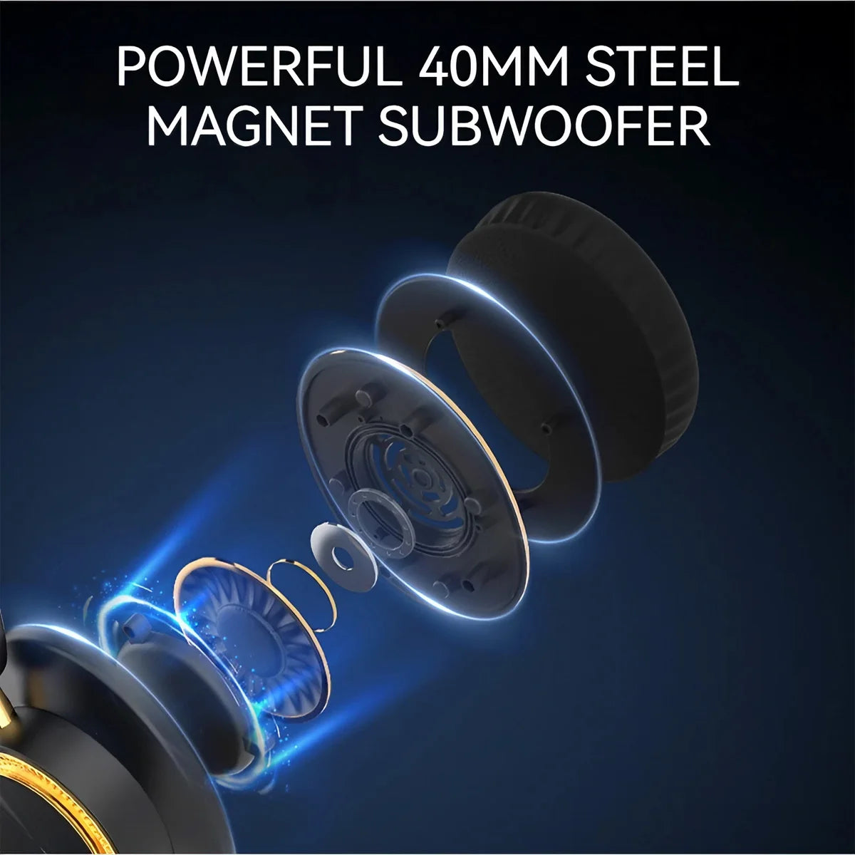 Foldable Bluetooth Headphones Wireless Gaming Headset Bluetooth 5.3 Over Ear HiFi Heavy Bass Stereo Sound Deep Bass Extended Battery Life Comfortable Over Ear Fit Built-in Mic For PC Phone Laptop Portable Travel Earphones Wit