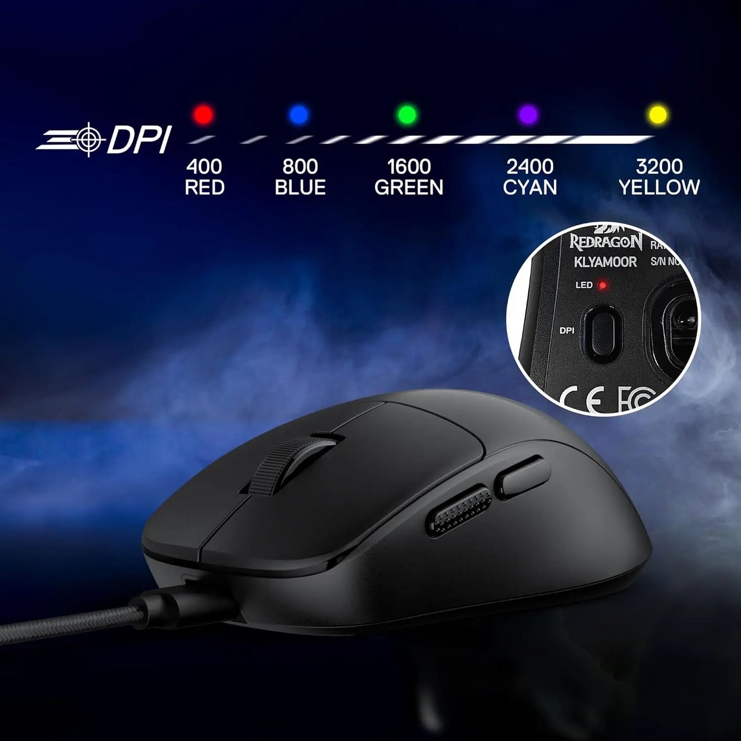 Redragon M817 Wired Gaming Mouse, 24000 DPI Optical Mice 5 Programmable Buttons & Ergonomic Design, 37G Ultra Lightweight