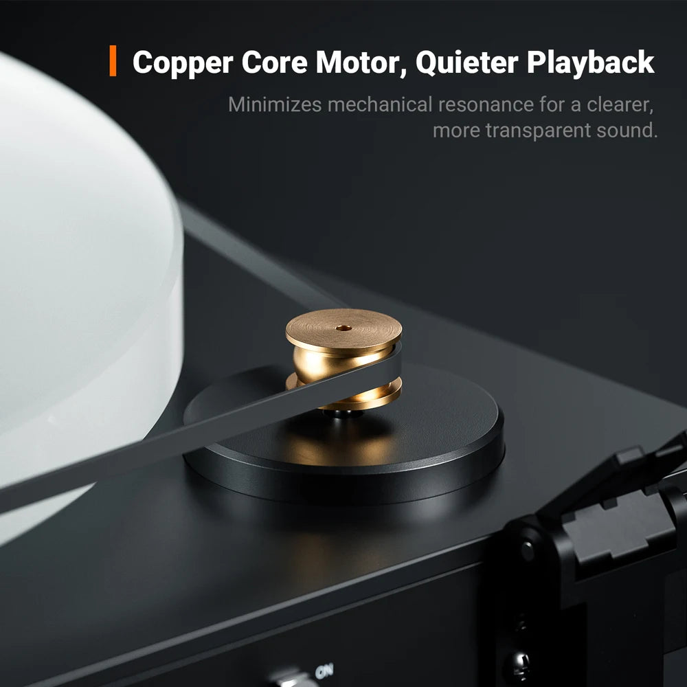 Fosi Audio LUNA 3 Vinyl Record Player HiFi Audio Decoder Belt-Drive Turntable with Servo Motor & Acrylic Platter VM95E Cartridge