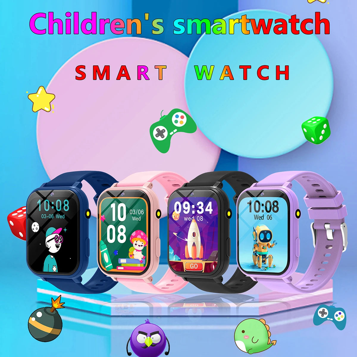New Kids Games Smart Watch 18 Games Camera Waterproof Flashlight Sleep Monitoring For Birthday Holiday Gift Boy Girl Children
