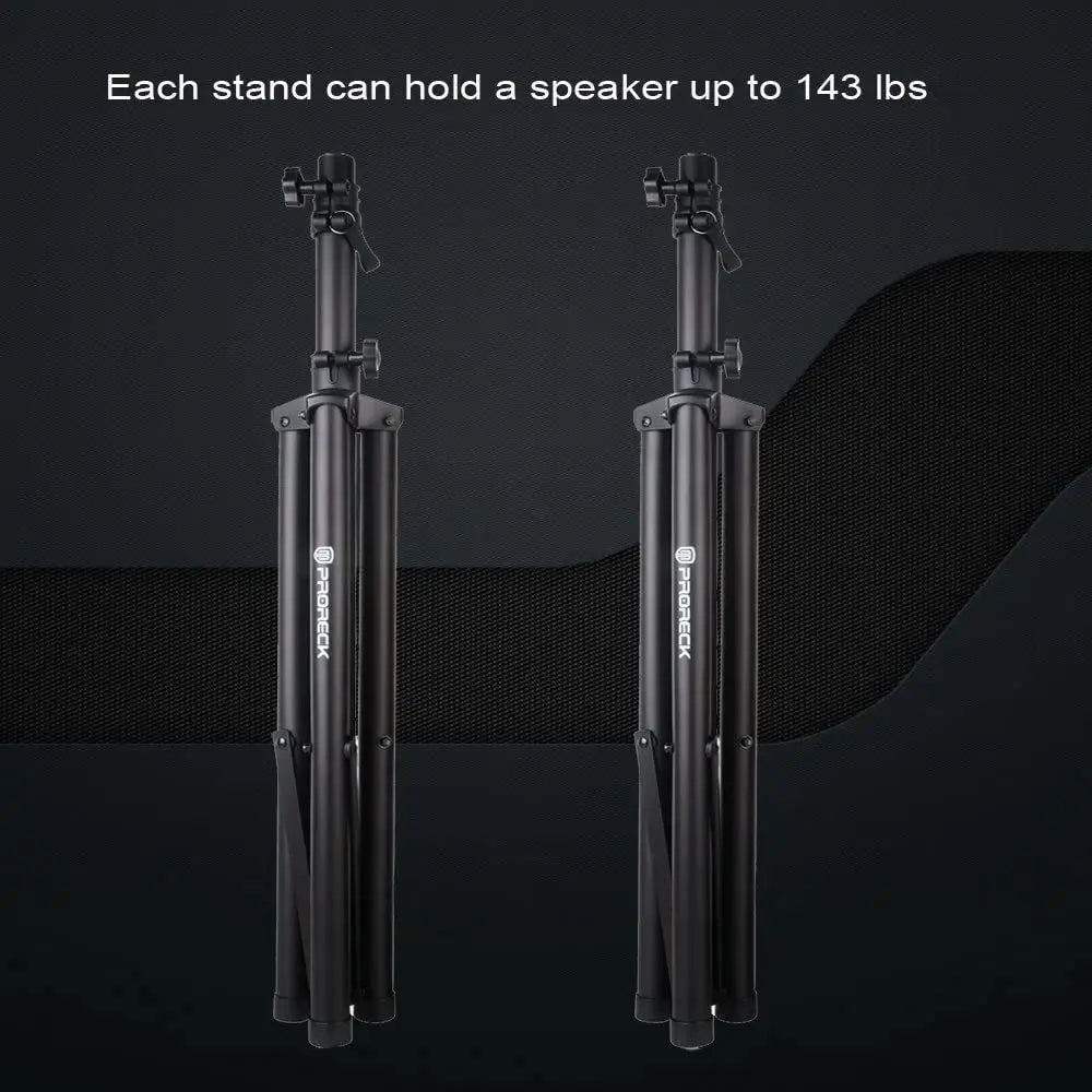 PRORECK Adjustable Height Tripod Speaker Stands Pair for DJ/PA Speaker System 4 to 6 Feet