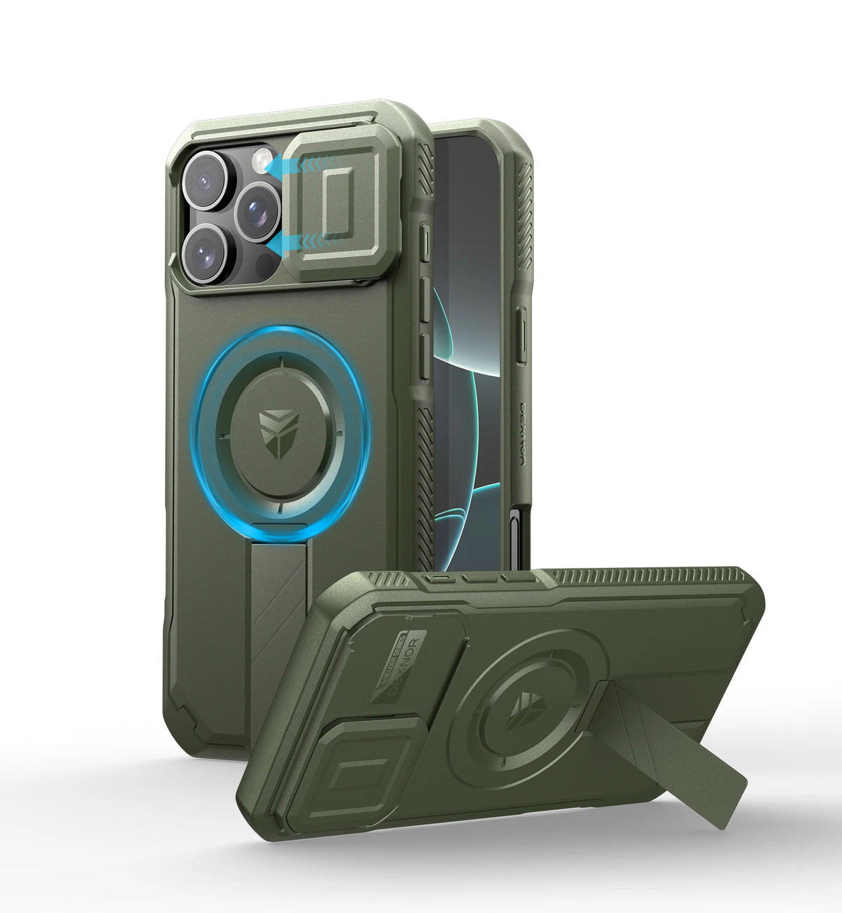 For iPhone 16 Pro Max  Case with Slide Camera Cover & Adjustable Kickstand Rugged Shockproof Protective Heavy-Duty Bumper Cases