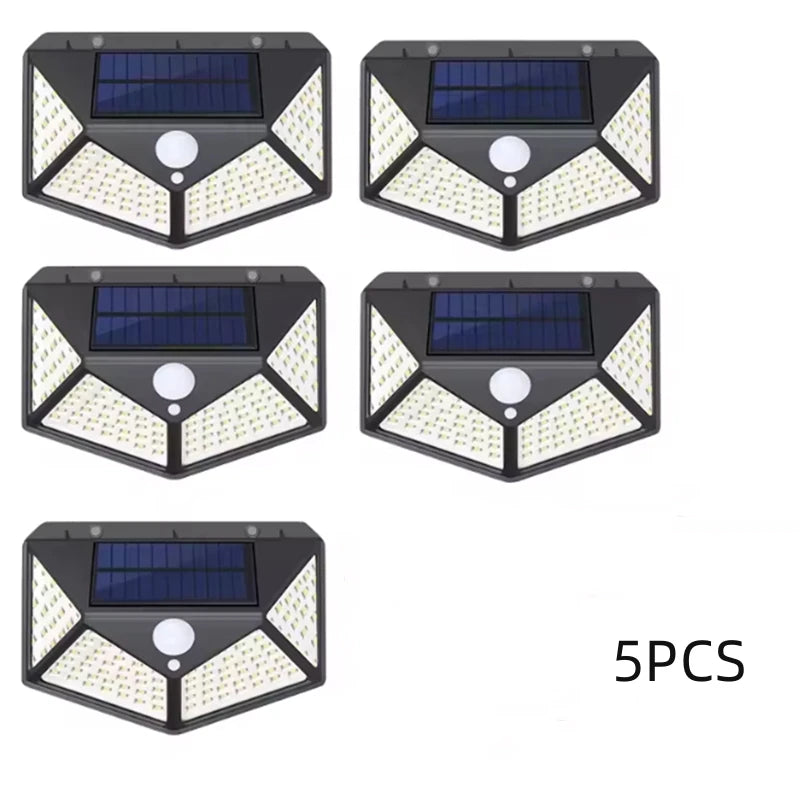 2/4/8/10PCS Solar Light Outdoor 100 LED Wall Lamp PIR Motion Sensor Lamp Waterproof LED Lights For Garden Street Decoration