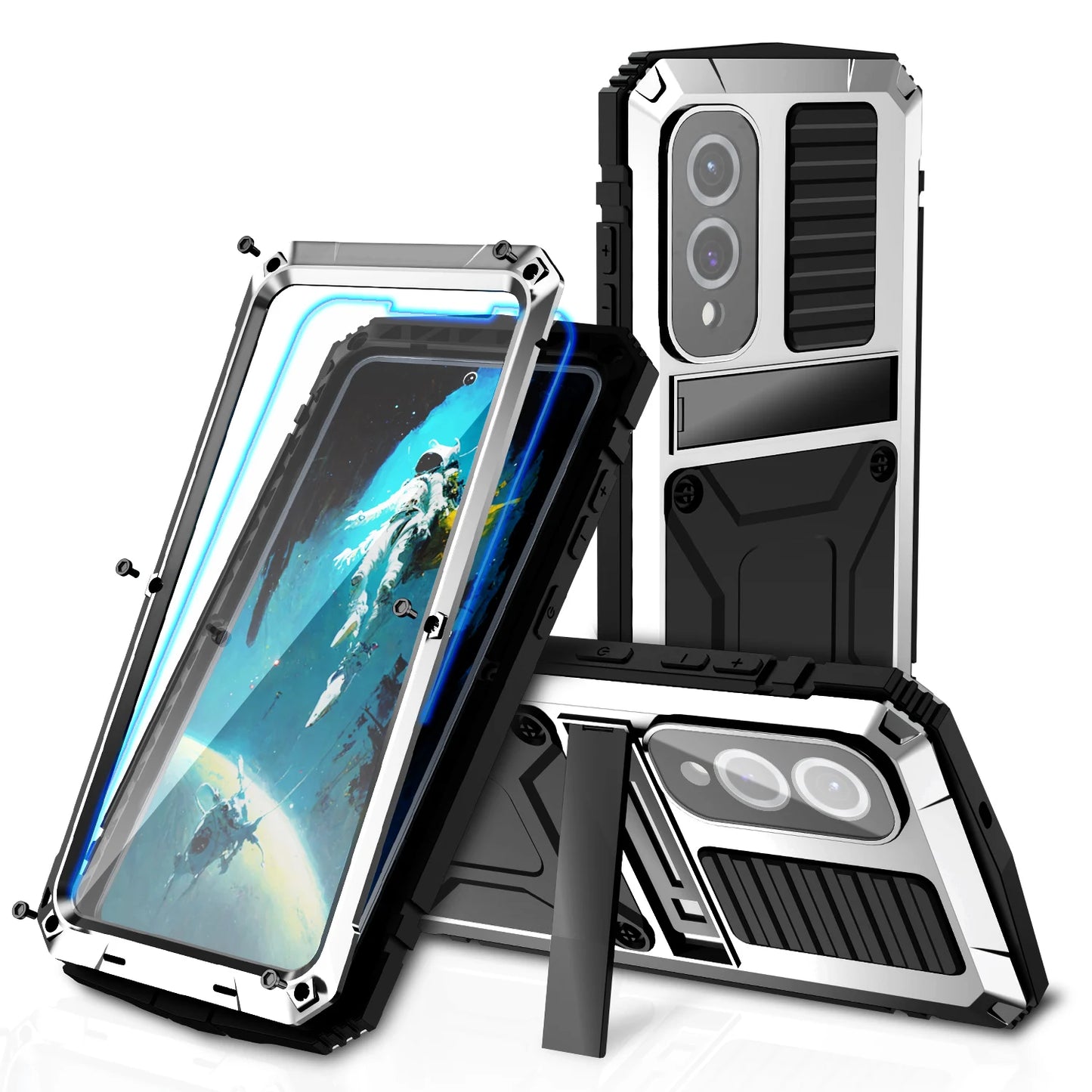 Rugged Case For Samsung S25Edge S24+ S23 Plus S25 Ultra Aluminum Metal Shockproof Heavy Duty Cover Screen Protector