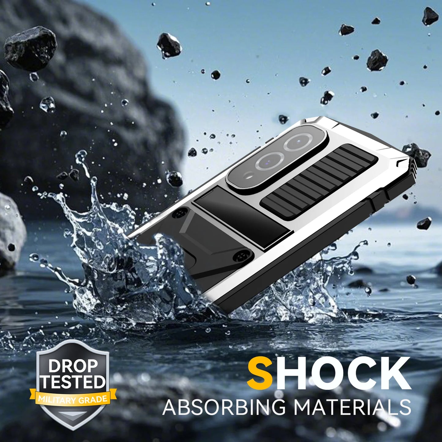 Rugged Case For Samsung S25Edge S24+ S23 Plus S25 Ultra Aluminum Metal Shockproof Heavy Duty Cover Screen Protector