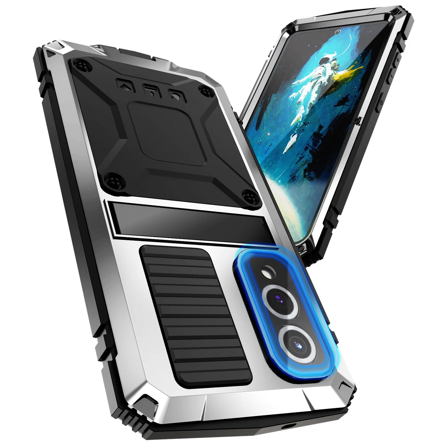 Rugged Case For Samsung S25Edge S24+ S23 Plus S25 Ultra Aluminum Metal Shockproof Heavy Duty Cover Screen Protector